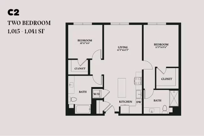 Alba Two Bedroom C2 357 floor plan